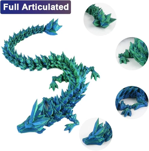 3D Printed Articulated Crystal Dragon Egg Flexible Mystery Dragon Toys Gift - Picture 5 of 6