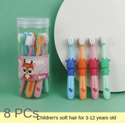 8-Pack Kids' Toothbrushes - Soft Bristles in 4 Fun Colors!