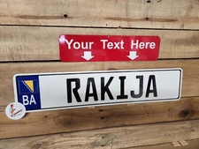 BOSNIA - EURO STYLE TAG BMW European license plate, ANY TEXT, CUSTOM