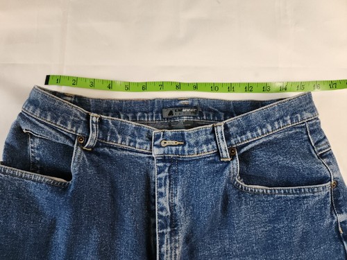 Pantalones de mezclilla para mujer Liz Wear talla 14 pequeños rectos medianos elásticos azules - Imagen 7 de 11