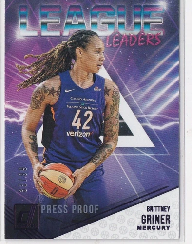 2019 Donruss WNBA League Leaders Press Proof Purple #5 Brittney Griner #33/99