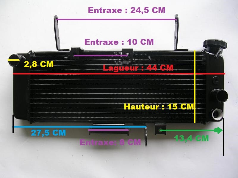 Radiateur SV 650N pour Suzuki de 2003 et 2004 en aluminium neuf
