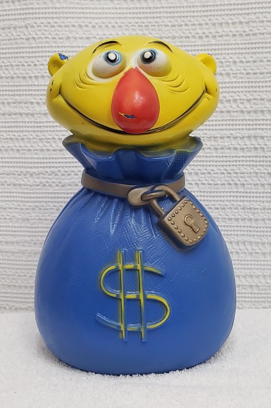 1971 VTG Popeye Eugene The Jeep Play Pal Plastics PVC Bank Mr Money Bags
