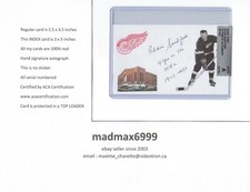 Ed Sandford Detroit Red Wings AUTOGRAPH AUTO SIGNED INDEX HOCKEY CARD 100% COA