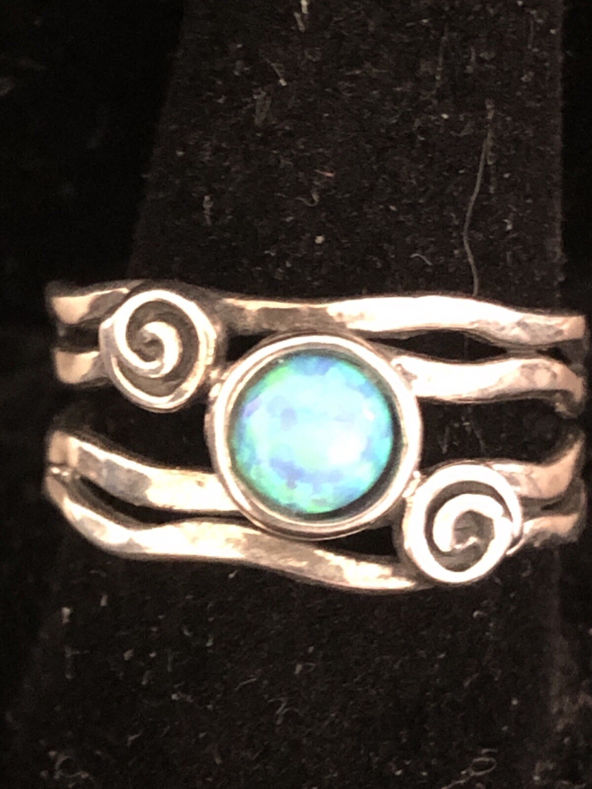 Opal Solitaire Ring in Solid 925 Sterling Silver … - image 1