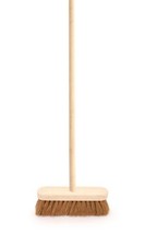 10" SOFT COCO BROOM HEAD INDOOR SOFT BRISTLE BRUSH AND HANDLE