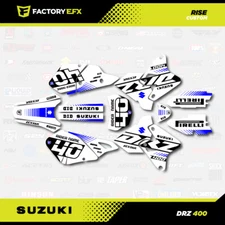 Wh Blue Rise Racing Graphics Decal Kit fits Suzuki Drz400 Drz 400 Drz400sm 400sm