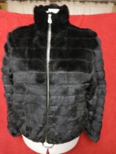 Linda Richards Polar Black Rabbit Fur Jacket Women's Size Large