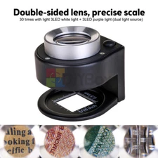 6 LED 30X Magnifying Glass Lens Loupe Magnifier Handheld Coin Stamps  Magnifier