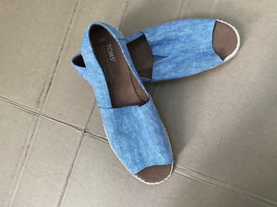 TOMS Womens Alpargata Canvas Open Toe Casual Espadrille
