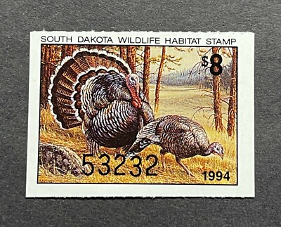 #ad #ad WTDstamps 1994 SOUTH DAKOTA State Wildlife Habitat Stamp Lot1 Mint OG NH $3.00