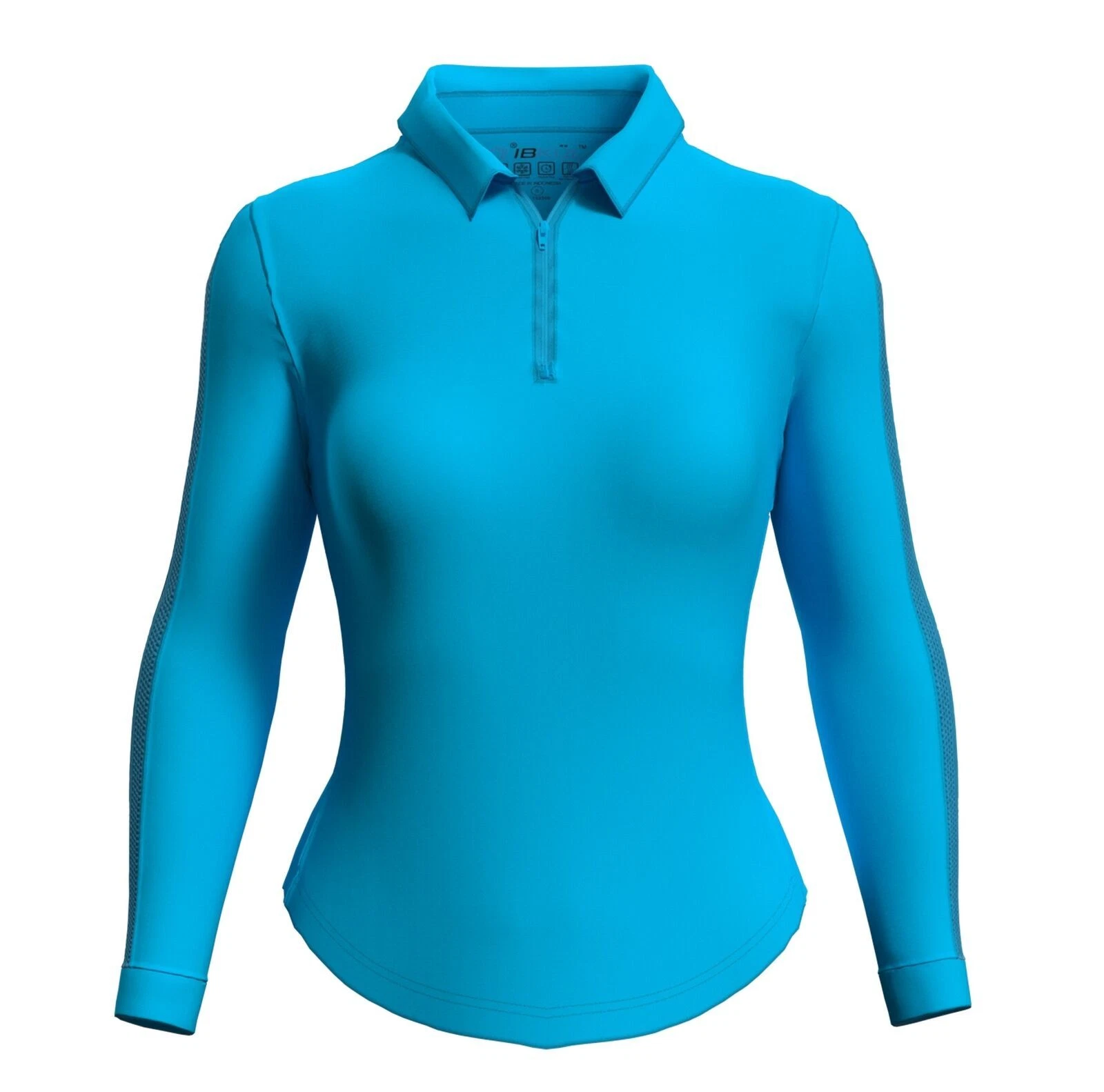 NWT IBKUL Solid VIVID TURQUOISE Long Sleeve Polo Golf Shirt - S M L XL & XXL