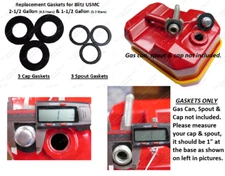 USMC Blitz Metal Gas Cap & Spout Gaskets FOR 2-1/2 1-1/2 Gallon TOTAL 6 GASKETS