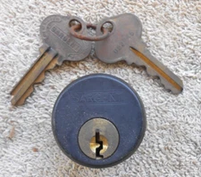 Vintage original  SARGENT   Mortise Cylinder with 2 OEM keys