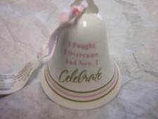 Hallmark "I Fought, I Overcame,  Now I Celebrate Cancer Bell" 2022 Ornament NWT