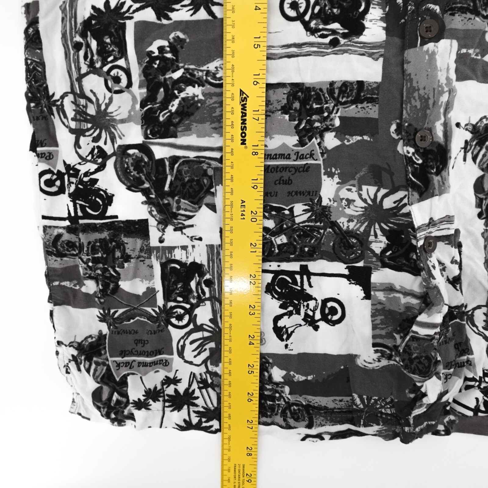 Panama Jack Shirt Mens Extra large Button up Black White Hawaiian Dirt Bike