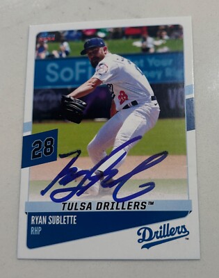 2024  Choice Ryan Sublette Dodgers Tulsa Drillers Autographed Card #19