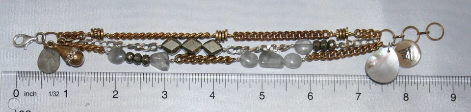 Pulsera Silpada Pirita Esterlina Labradorita Latón Cristal "Fiesta Jardín" B3215 Foto 4 de 4