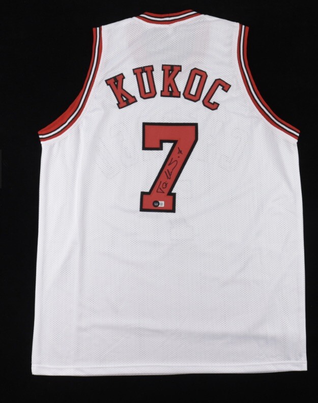 Toni Kukoc Signed Autographed White Basketball Jersey Chicago Bulls Great