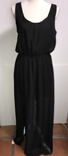 Malloy Womens Long Dress Sleevless Lined- Black New Large
