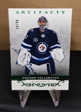 Upper Deck 2021-22 Artifacts - #112 - Connar Hellebuyck - Emerald /99 - Winnipeg