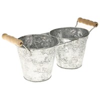 Pflanzschale Zink Blumentopf Pflanztopf Zinktopf Gartendeko KräUertopf Silber