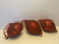 Katherine's Collection Set Of 3 Red Large Oversized Ornaments NEW Retired