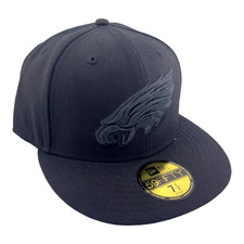 New Era Philadelphia Eagles All Black Blacked Out Logo GrayUV 59FIFTY Fitted Hat