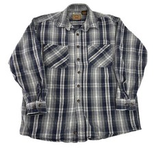 Vintage 90's St John's Bay Flannel Button Up Shirt Blue Size Large Tall