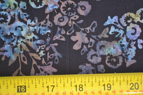 14" Long, Blue Green Vines on Black Batik, Indonesia, Hoffman/G-2175-253, P7947 - Picture 3 of 6