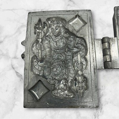 Antique King Of Diamonds Card Bridge Poker Pewter Chocolate Candy Ice Cream Mold