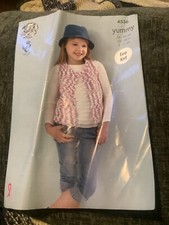 KING COLE CHILDS WAISTCOAT, CARDIGAN AND HAT EASY KNIT KNITTING PATTERN