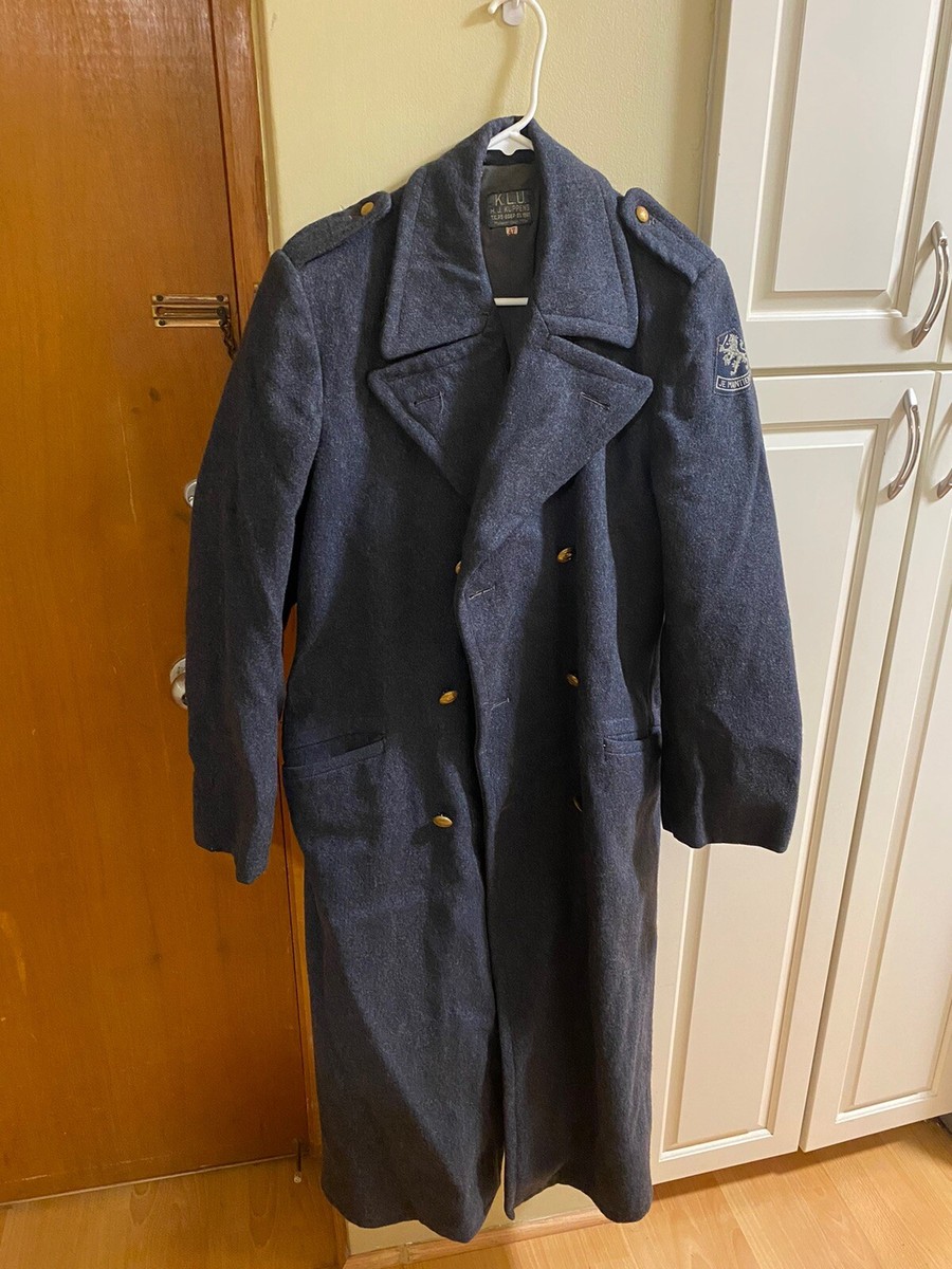 40s WWⅡ Vintage Dutch Army Trench Coat WWII NETHERLANDS DUTCH ARMY OVERCOAT With Patch Size 47 Makers