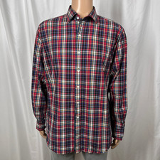 Vintage Polo Ralph Lauren Men's XL Red Plaid Regent Long Sleeve Button-Up Shirt