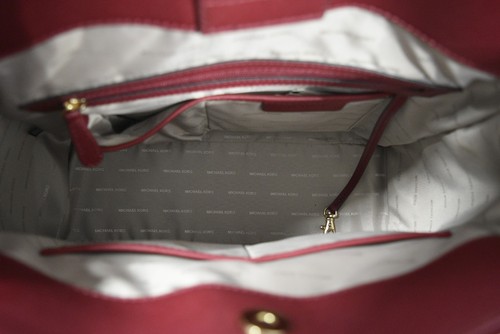 Michael Kors Large North South Hamilton Specchio Satchel/Shoulder Bag in Cherry - Picture 12 of 12