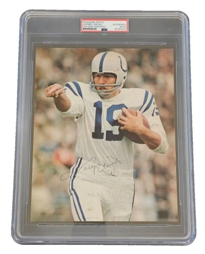 Johnny Unitas Signed 8x10 Photo Baltimore Colts Mint Autograph PSA  display picture 1