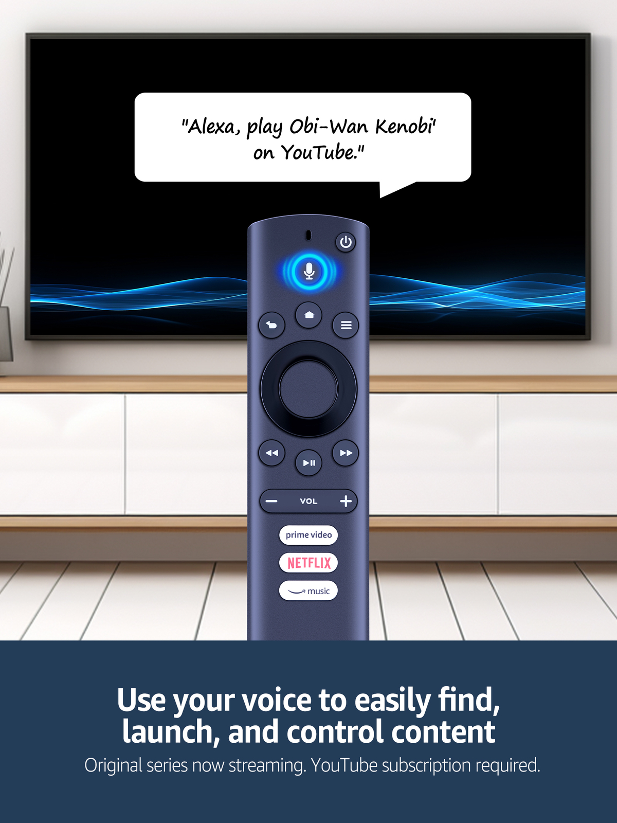 Voice Remote Control For Element Westinghouse Fire TV EL4KAMZ4317 WA43UFT1001