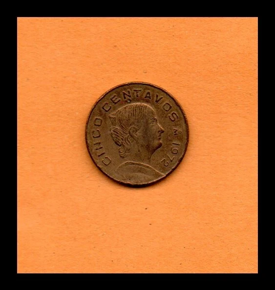 Mexico Coin ERROR (Whithout Shield) 5 Centavos 1972 Brass 2.75gr. 18mm KM#427 - Image 2 of 3