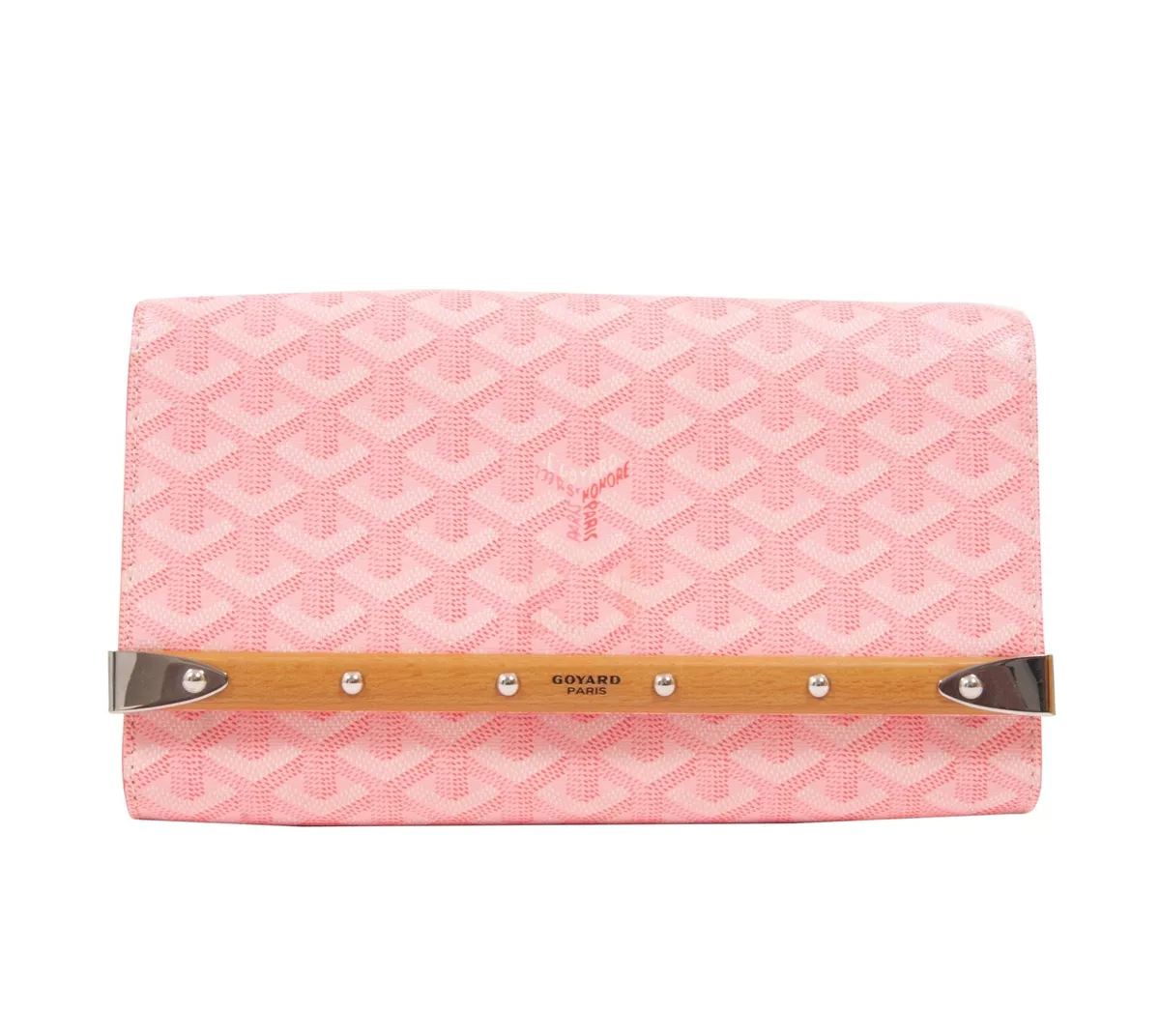 Goyard Women Monte Carlo MM Crossbody Pink Limited Edition Clutch Wood  Purse Bag