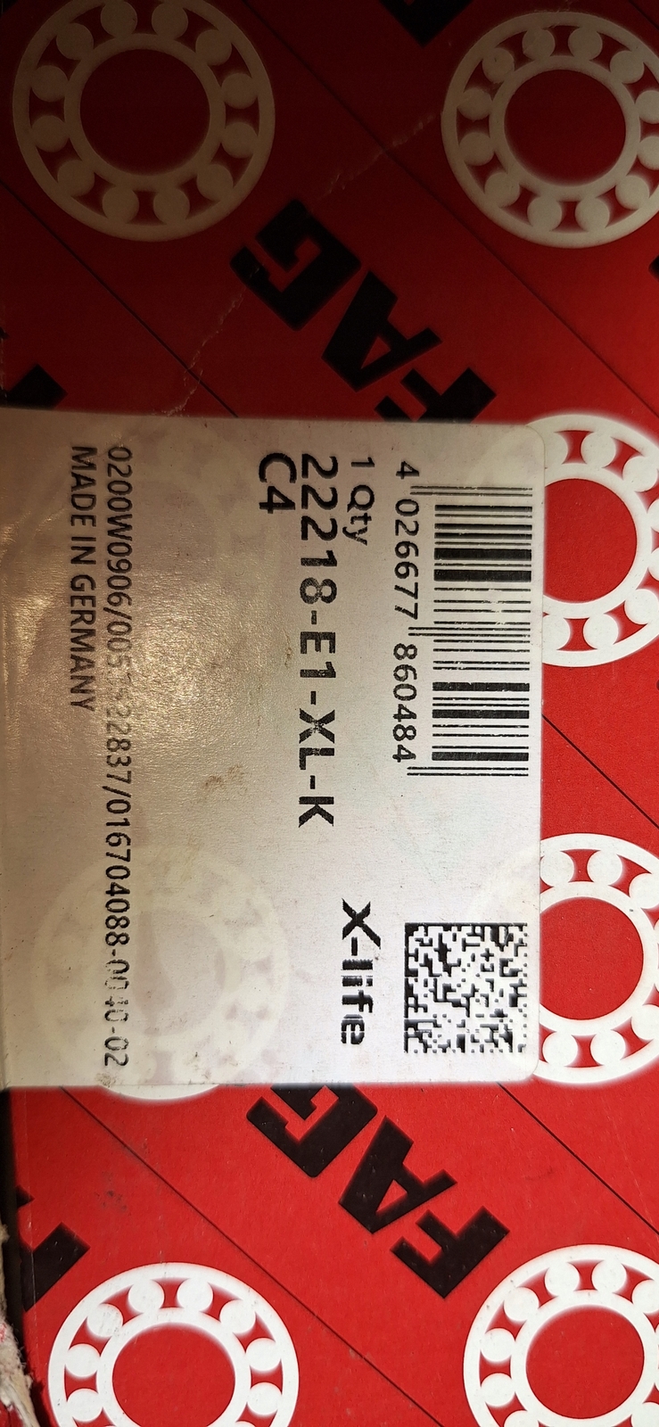 FAG 22218 -E1-XL-K-C4