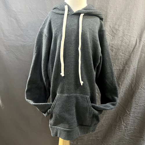 Pullover unisex felpa con cappuccio casual tinta unita grigio erica scuro felpa tasca XS