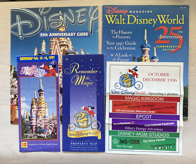 Lot 6 Disney 25th Anniversary Guide, Guidemap, Property Map, Magazine 1996 1997