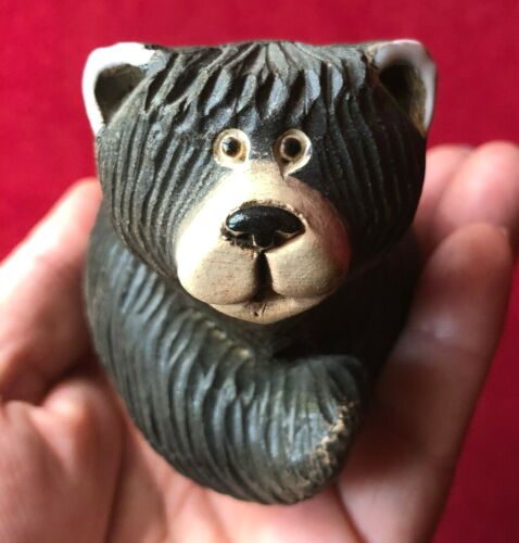 Artesania Rinconada Black Bear Hand Carved Ceramic Figurine 3.5" Uruguay No. 157 - Picture 3 of 12