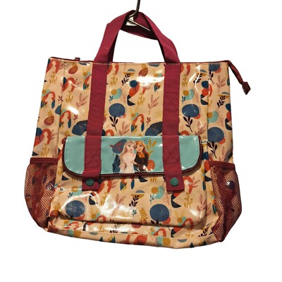 Disney Anna and Elsa Backpack from Frozen 2; Floral Disney Frozen Book Bag: Anna & Elsa Purple & Blue Flowers  main image 3