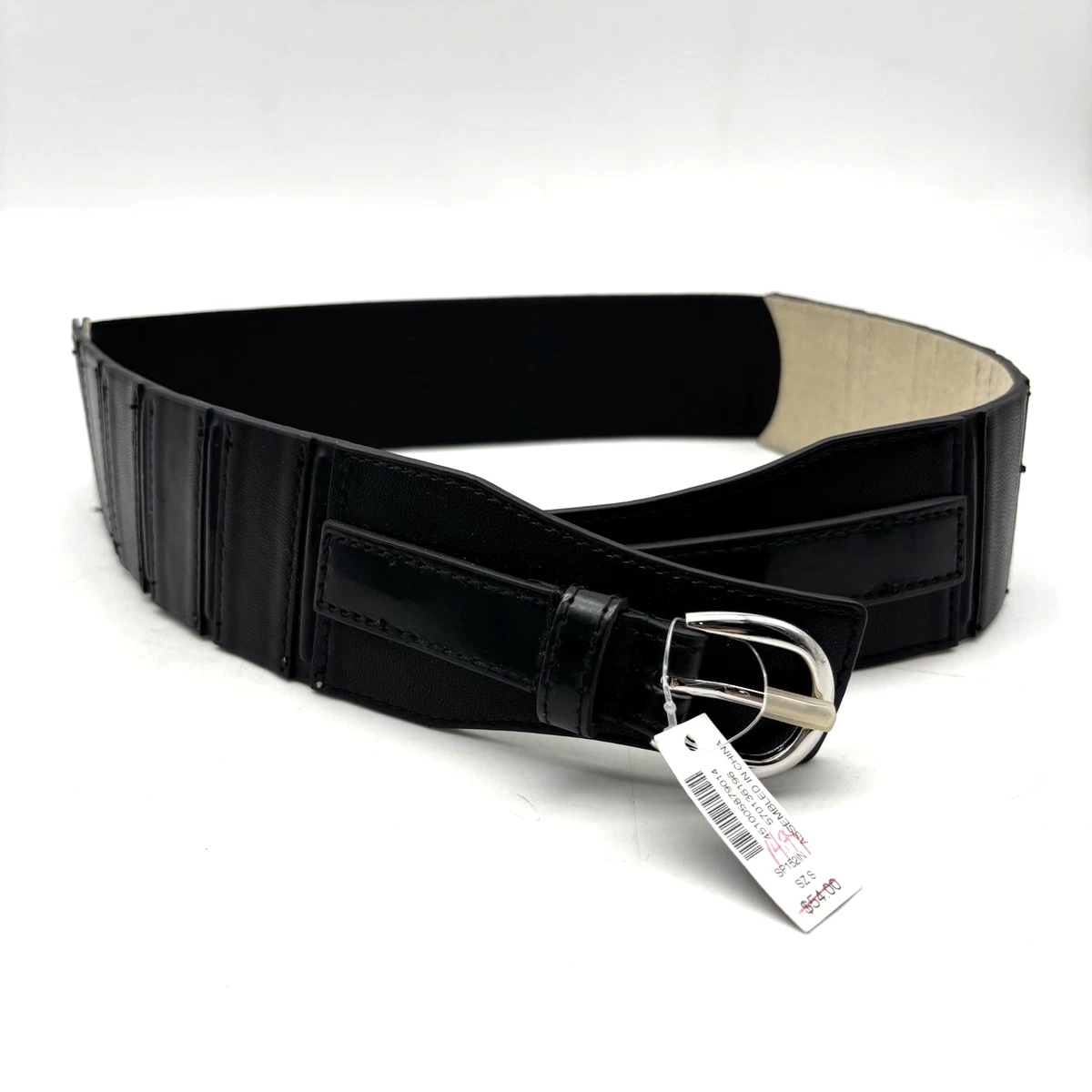 WHBM Embellished Leather Stretch Statement Belt Medium White House Black Market Wide Belts for Women for sale | eBay main image 2