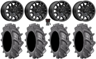 MSA Fang 14'' Wheels Black 28'' BKT AT 171 Tires Honda Pioneer 1000 / Talon