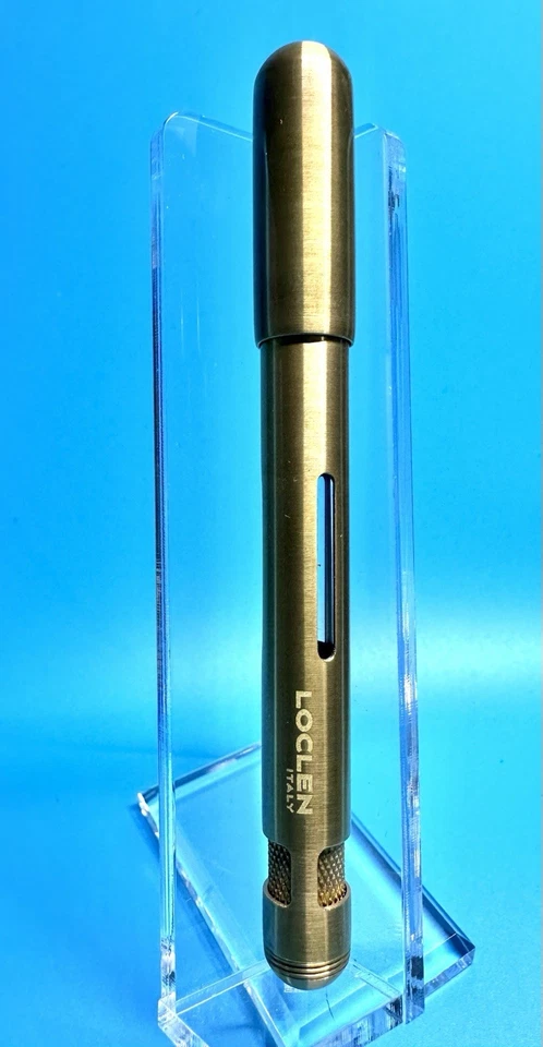Pluma Estilográfica Loclen Electa En Latón Crudo Con Plumín Mediano Nueva En Caja Foto 2 de 4
