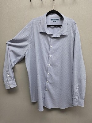 Perry Ellis Shirt Mens 3XLT Stretch Check Button Up Long Sleeve Classic Dress Sh