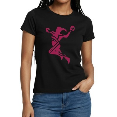 Handballerin Sprungwurf Silhouette Handball Frauen T-Shirt