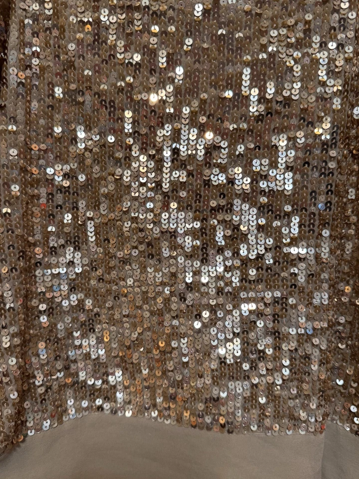 Top Bebe para mujer lentejuelas doradas, correa de espagueti, talla pequeña Foto 4 de 4